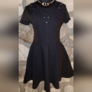 Killstar Black Harness Fishnet Mini Dress, Medium, Never Worn